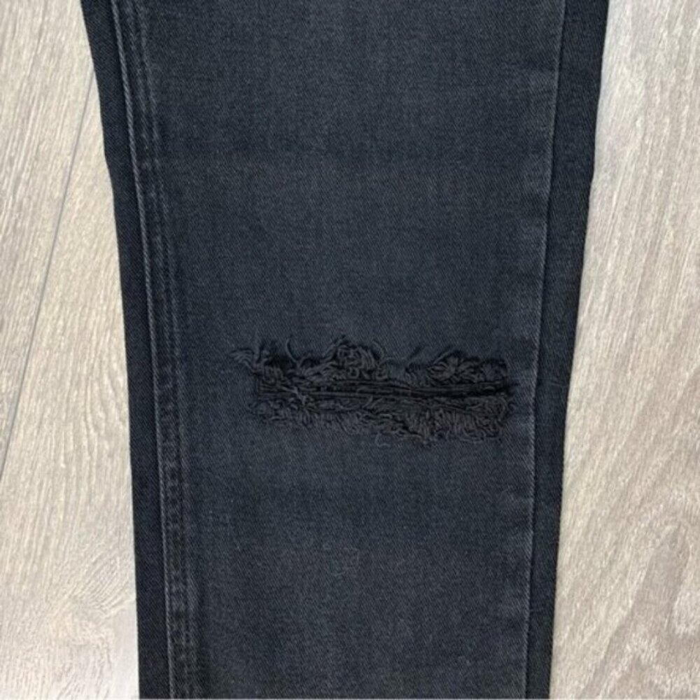 Free People One Teaspoon Awesome Baggies Jeans Black Oak Straight leg Distressed - Picture 10 of 16